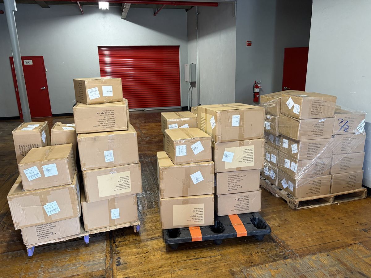 Palletized freight at the dock